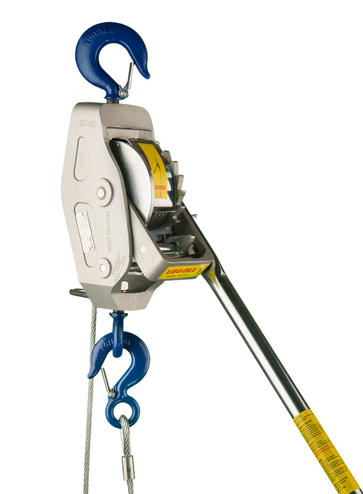 Lug-All 4000-20 Polipasto de polea con cabrestante de cable de marco mediano, capacidad de 2 toneladas, altura de elevación de 10' / 20'