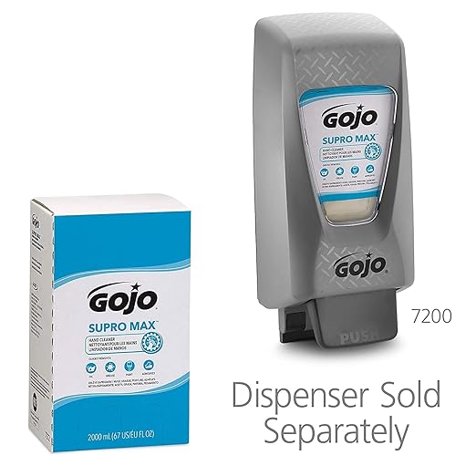 GOJO 7272-04 Nettoyant pour les mains Supro Max, recharge de 2 000 ml, paquet de 4
