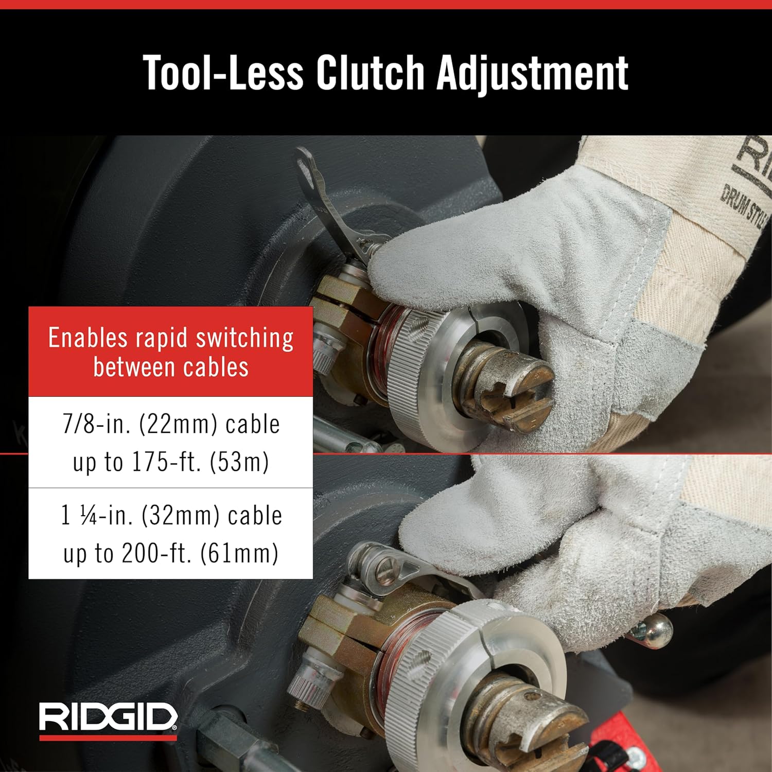 Ridgid 61693 K-5208, máquina limpiadora de desagües de 115 V 60 Hz con manguera guía, 4 cables C-11, transportador de cables seccional y kit de caja de herramientas (con cortadores)