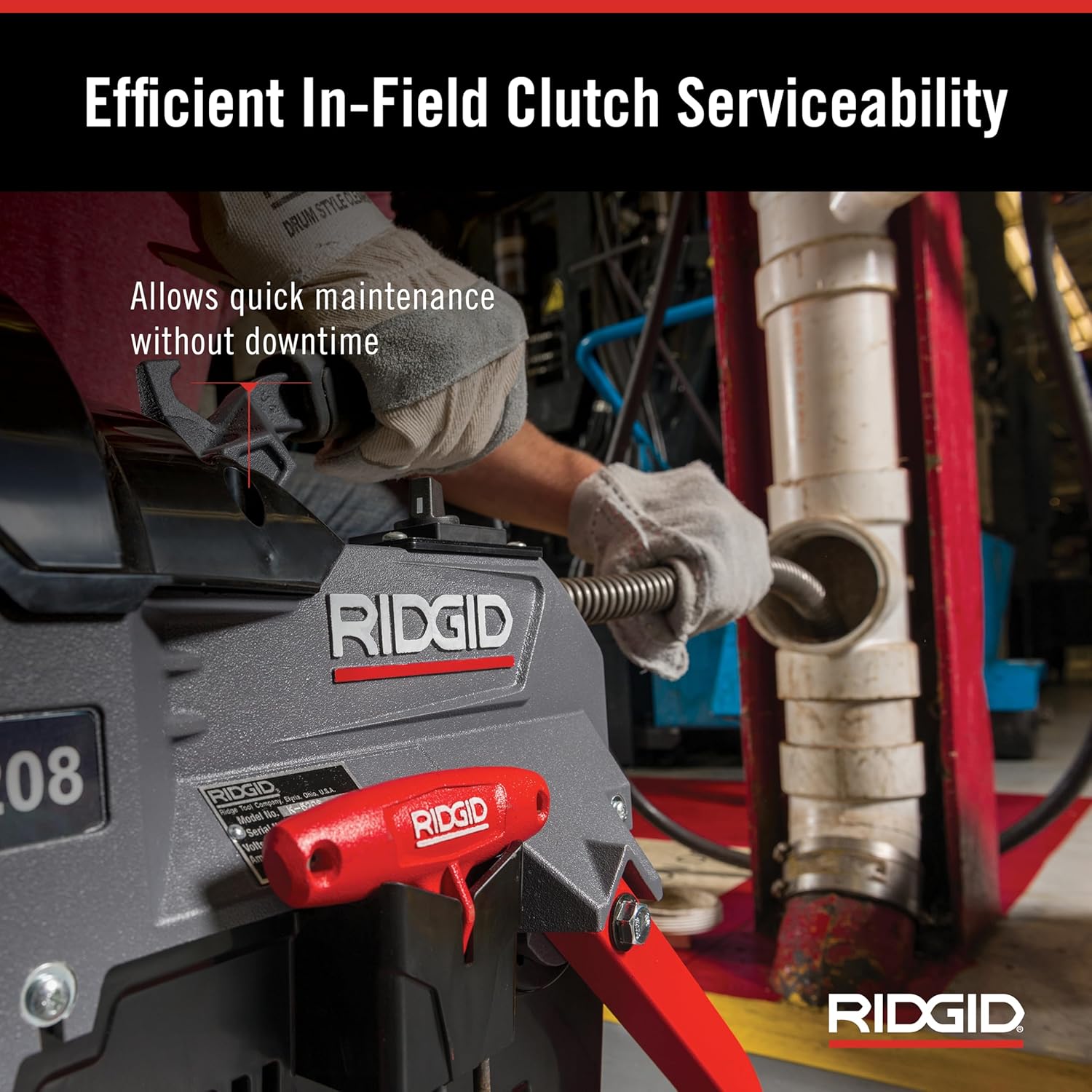 Ridgid 61693 K-5208, máquina limpiadora de desagües de 115 V 60 Hz con manguera guía, 4 cables C-11, transportador de cables seccional y kit de caja de herramientas (con cortadores)