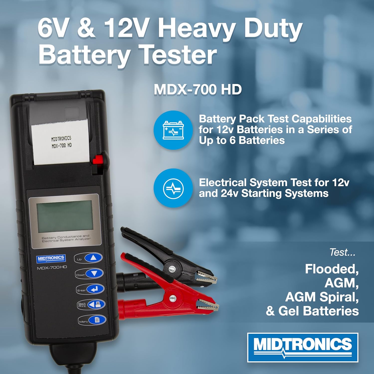 Midtronics - MDX-700HD 6 & 12V BATTERY AND ELEC. SYS. TESTER HD