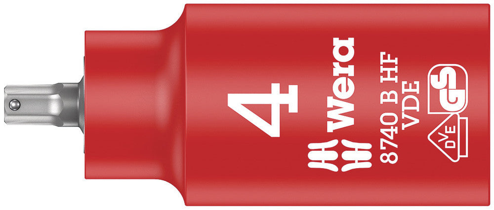 8740 B VDE HF Zyklop Hex bit socket, insulated, with holding function, 3/8" drive