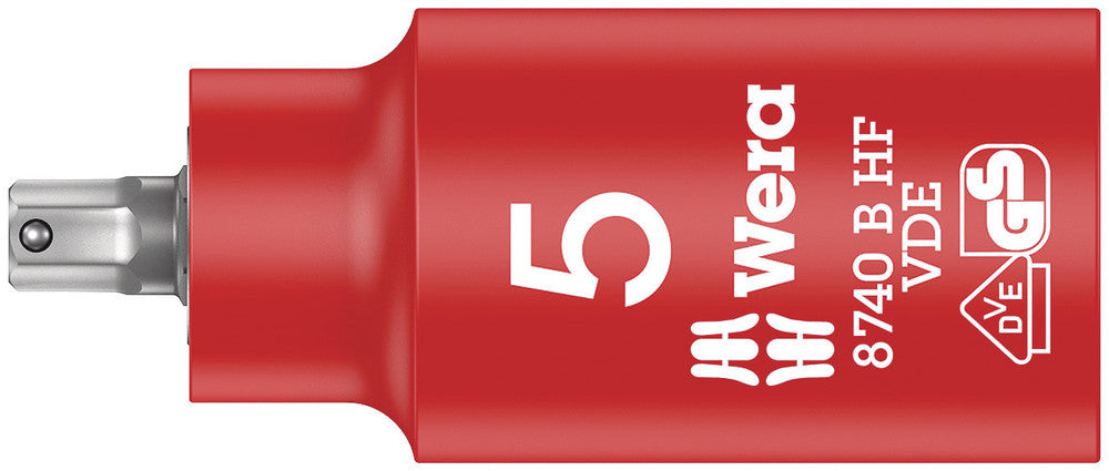 8740 B VDE HF Zyklop Hex bit socket, insulated, with holding function, 3/8" drive