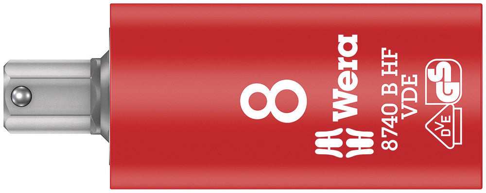 8740 B VDE HF Zyklop Hex bit socket, insulated, with holding function, 3/8" drive