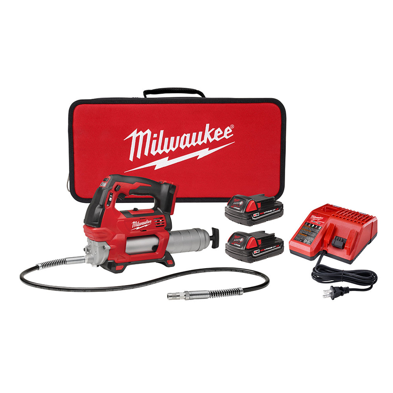 Milwaukee 2646-22CT M18 2-SPD Grease Gun Kit W/2 Cmpt Bat