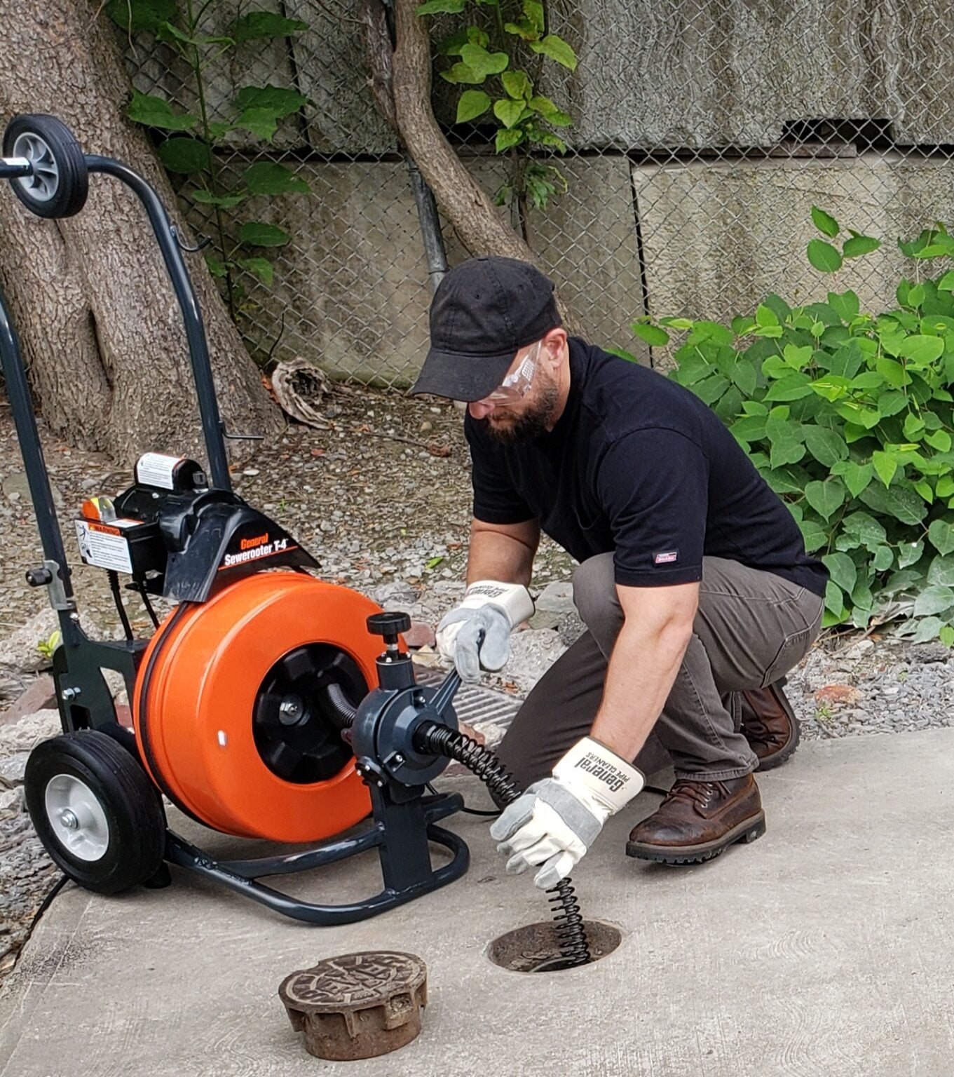 General Wire Sewerooter - P-T4-C - w/ Power Cable Feed, Guide Tube, 100EM3A (100’ x 9/16’’) Cable, EJCS Cutter Set