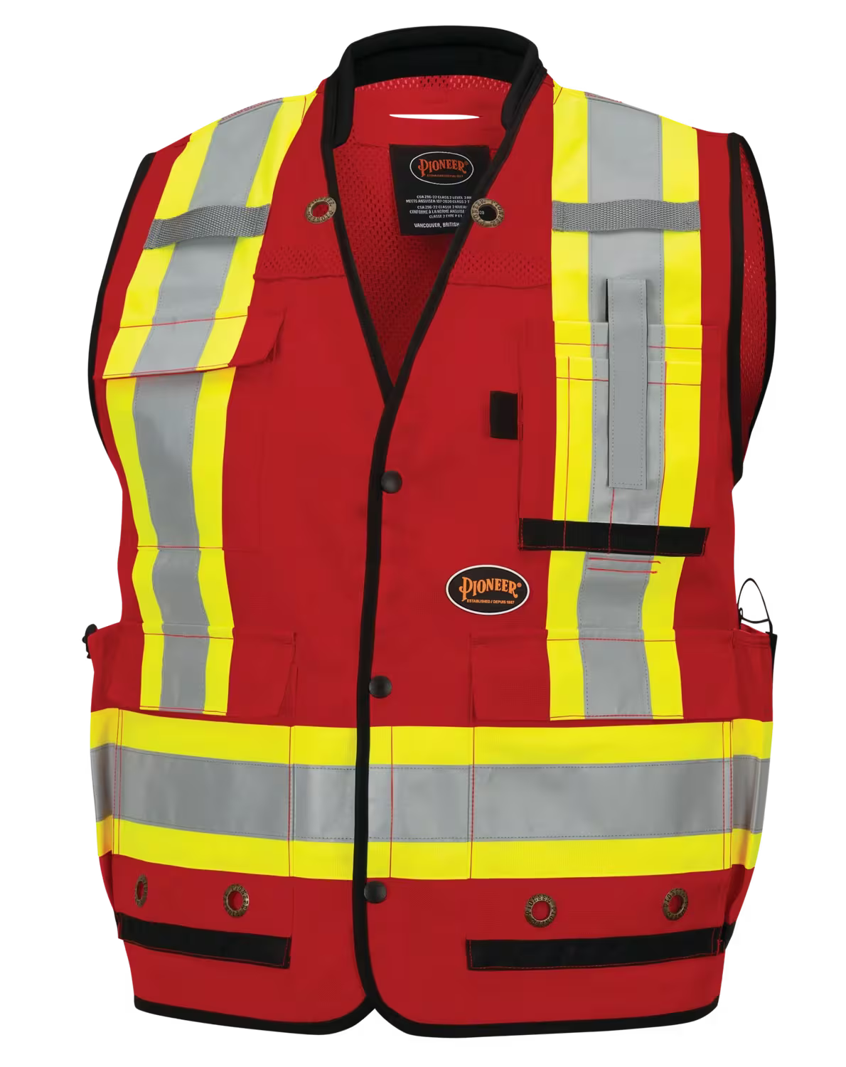 Pionner Hi-Vis Antimicrobial Mesh-Back Surveyor Vest