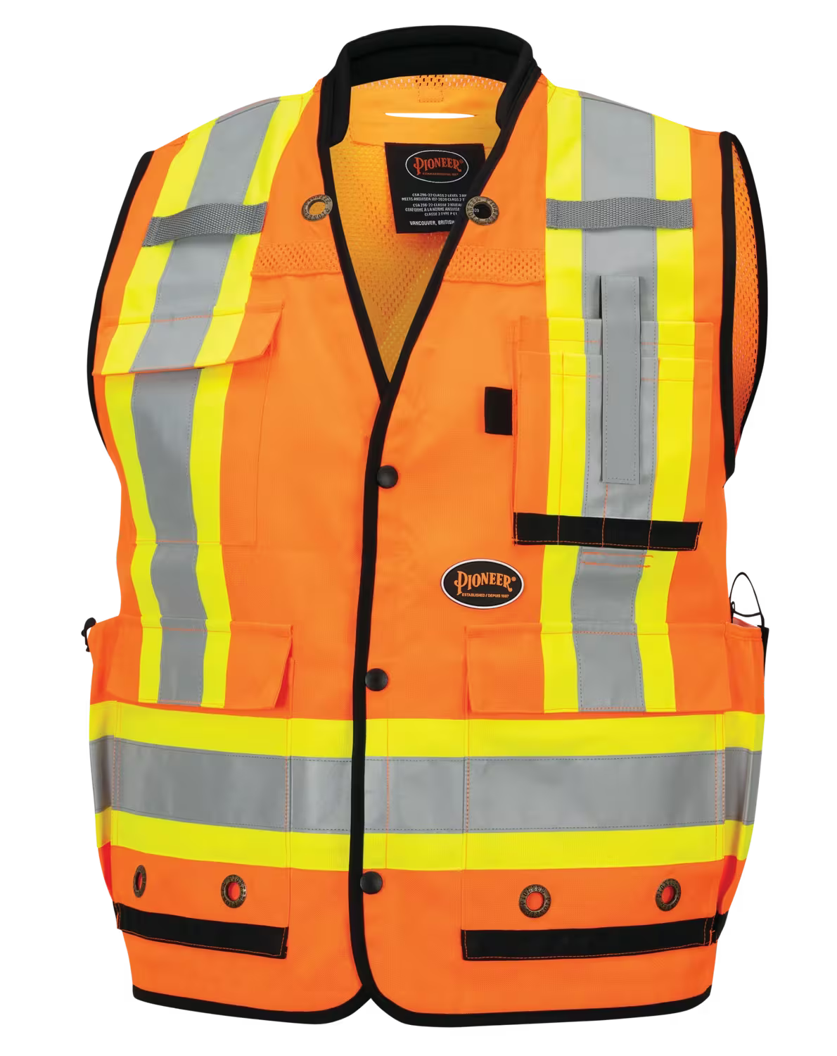 Pionner Hi-Vis Antimicrobial Mesh-Back Surveyor Vest