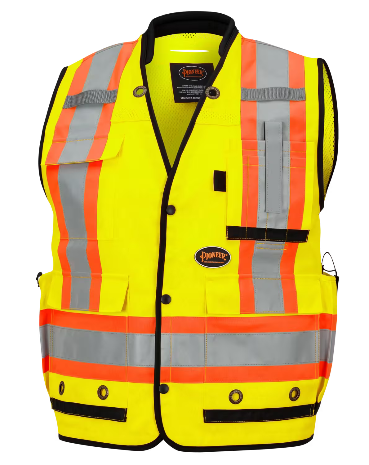 Pionner Hi-Vis Antimicrobial Mesh-Back Surveyor Vest