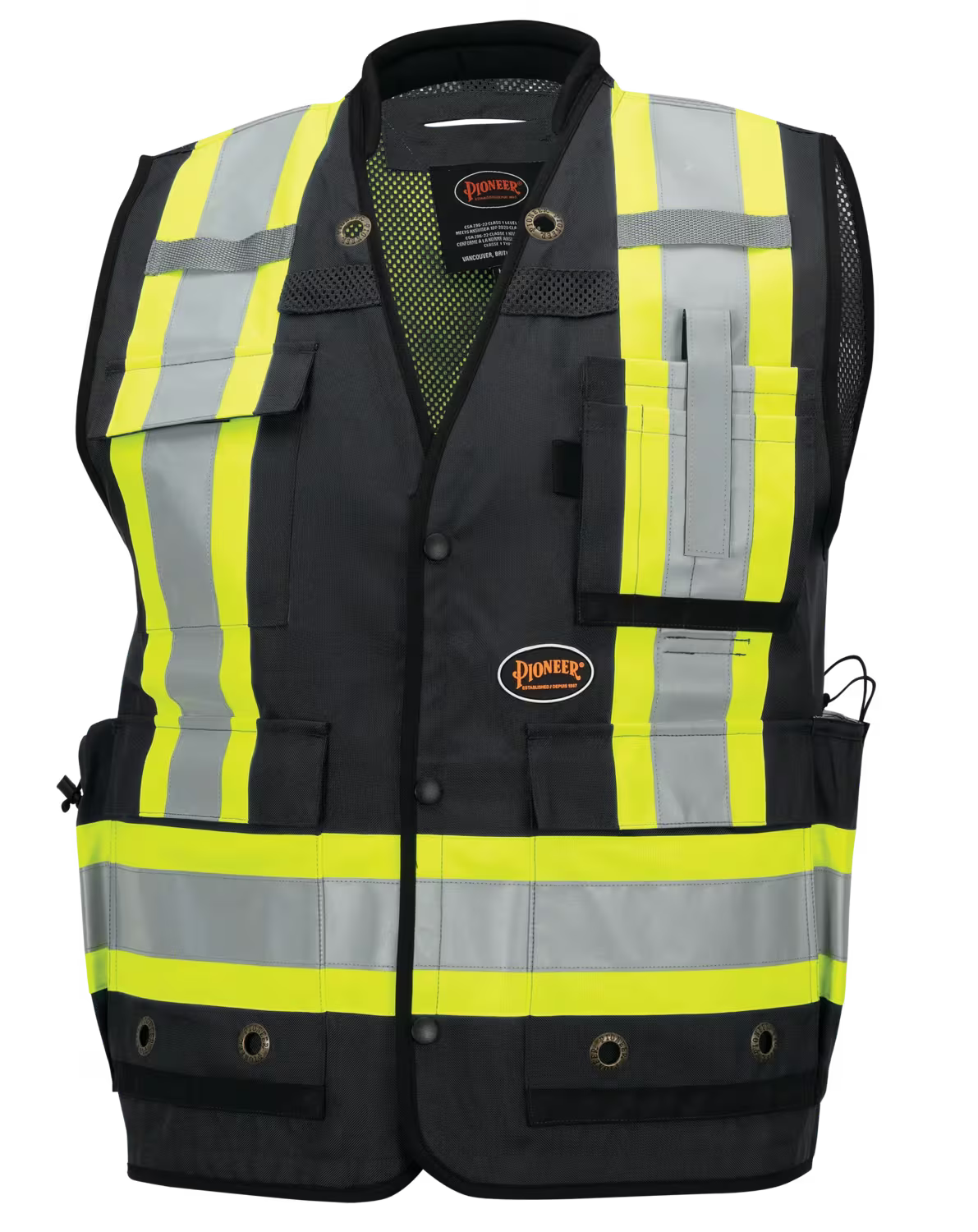 Pionner Hi-Vis Antimicrobial Mesh-Back Surveyor Vest