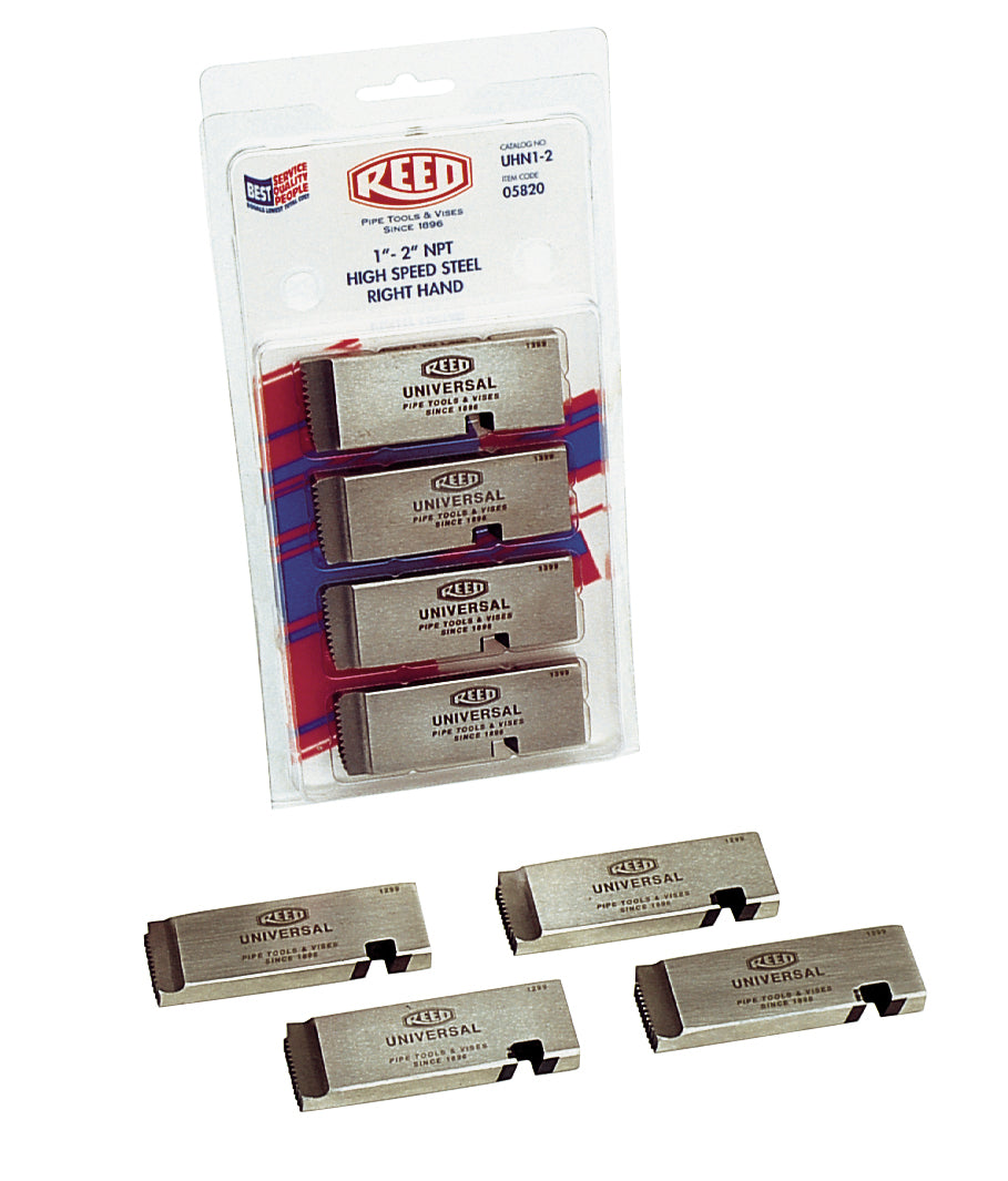 Juego de troqueles universales Reed Tool UHN1/2-3/4, 1/2 a 3/4 pulgadas NPT