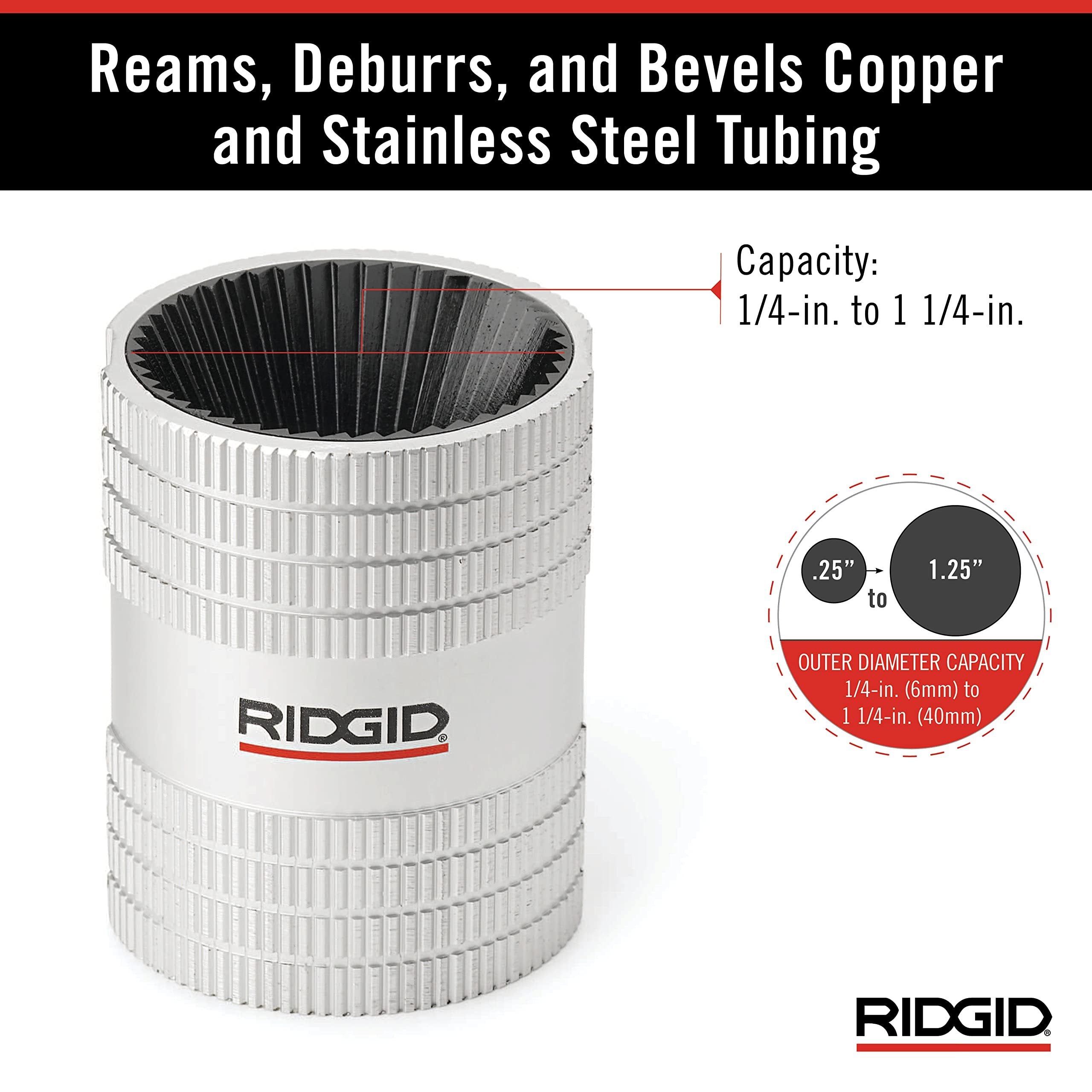 RIDGID 29983 Inner-Outer Reamer – 1/4” Hardened Steel Construction