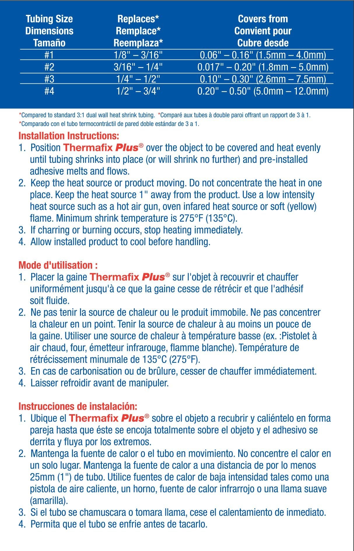 Thermafix Plus semi-Rigid, Dual Wall Heat Shrinkable tubing (0.293" Diam - 6" Length) 12 pcs - Shrink Ratio 4:1