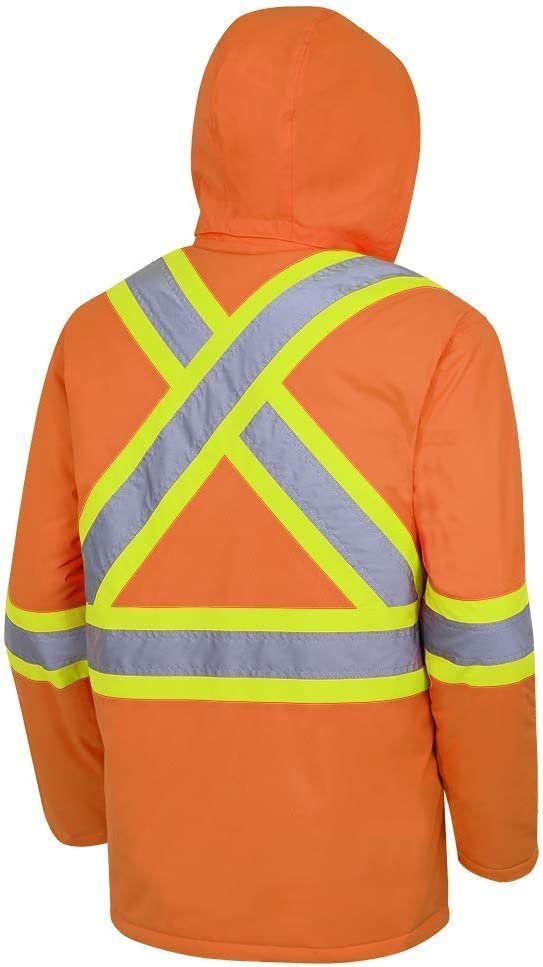 Pioneer Waterproof CSA High-Visibility Winter Safety Parka, 28º C Insulation, Multi-Pockets & Lightweight
