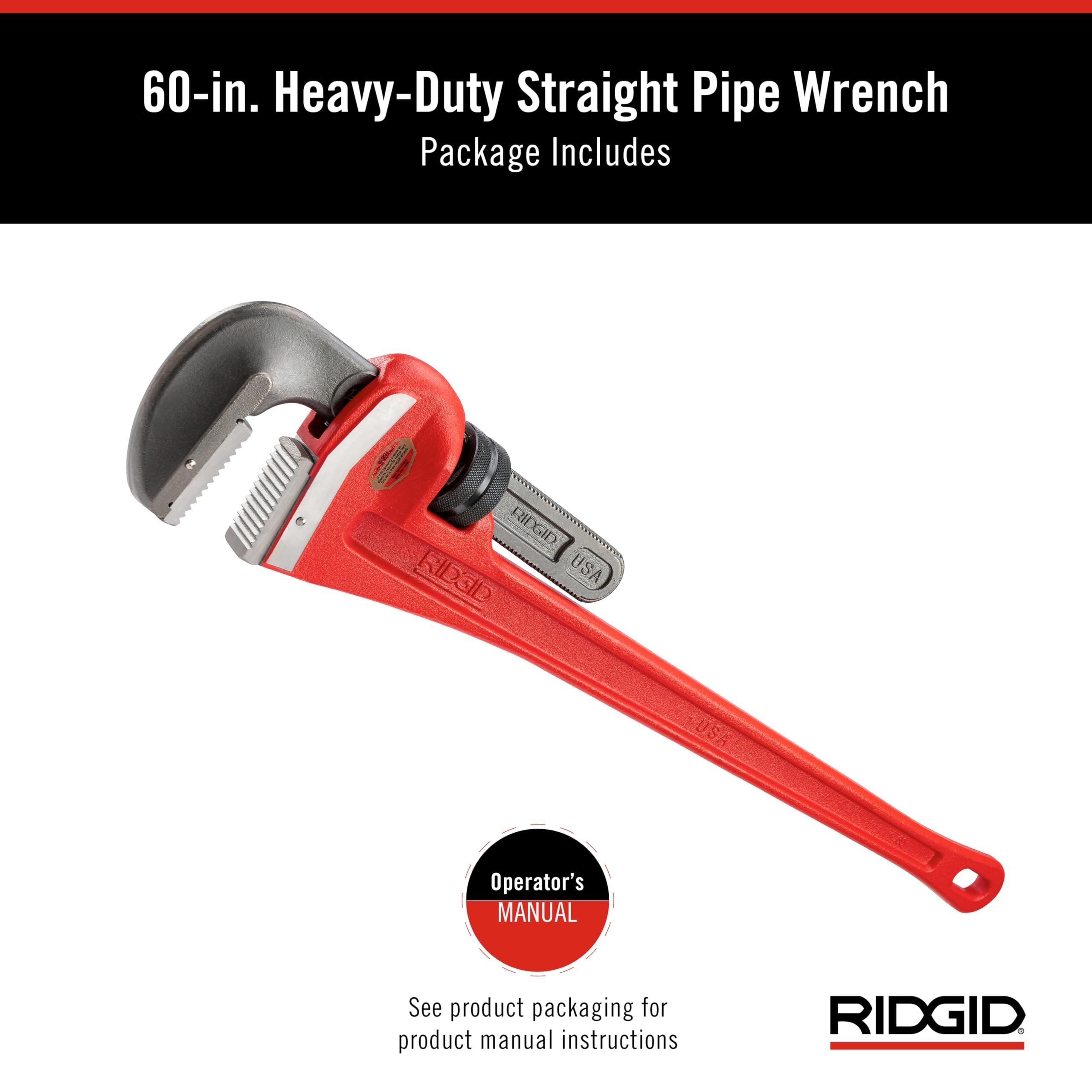 Ridgid Tools 31045 60-Inch Heavy-Duty Straight Pipe Wrench