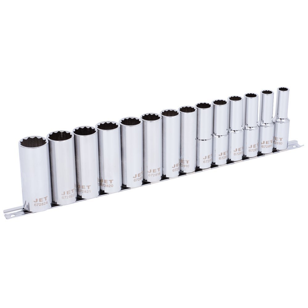 Jet 14-Piece 1/2-inch Drive Metric, Deep, 12 Point, Chrome Socket Set, 601320