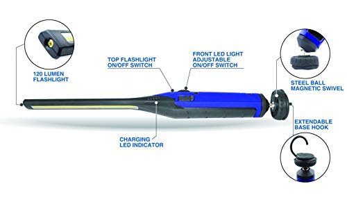 Astro Pneumatic Tool 65SL 650 Lumen Rechargeable LED Slim Light W/Top Flashlight