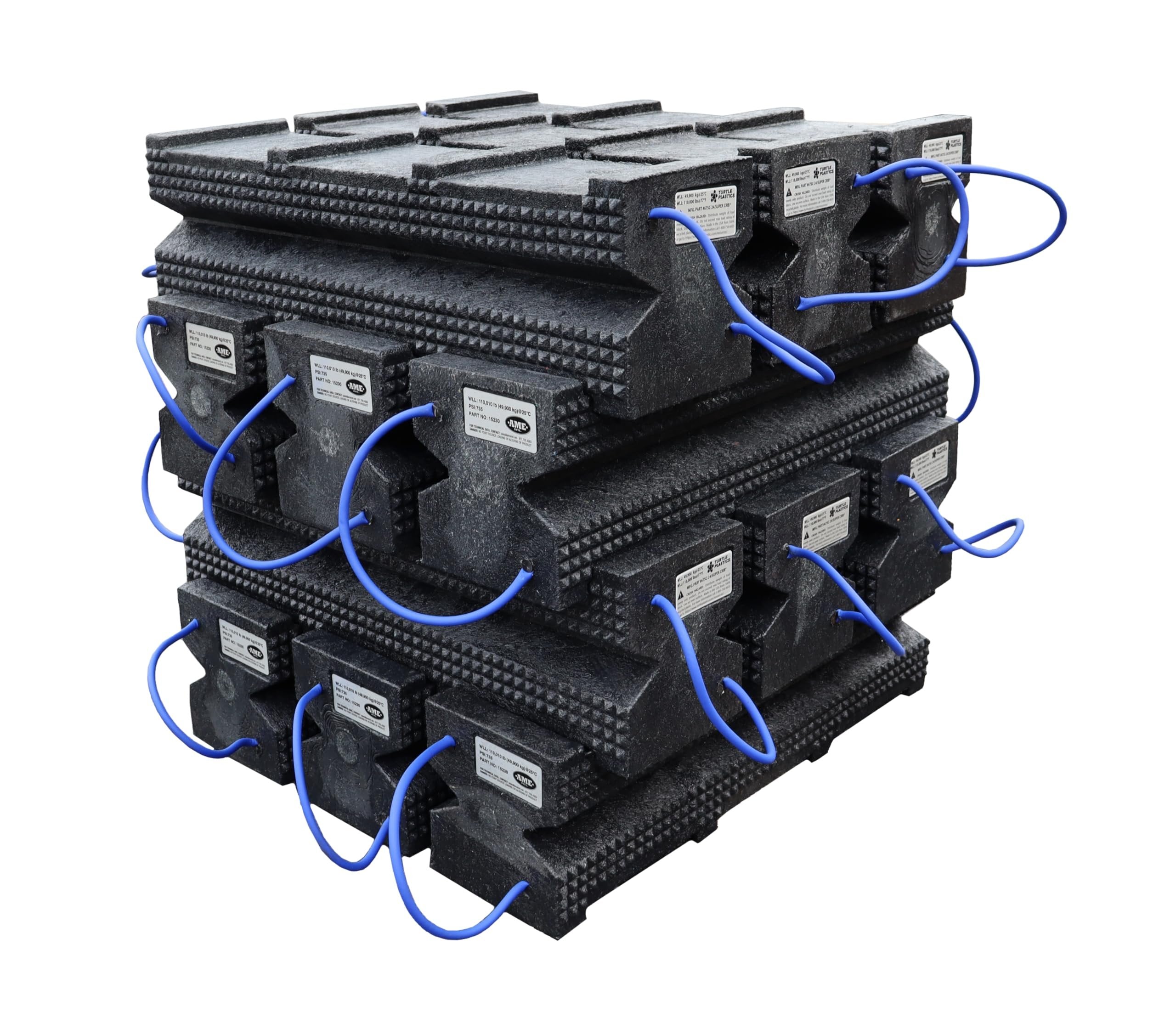 AME 15230 Bloque de cuna Super Stacker, 6" x 7" x 24", negro