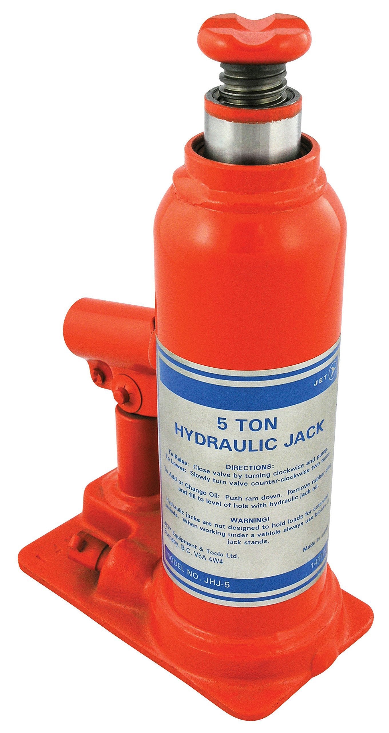 JET 140105 - 12-1/2 Ton Hydraulic Bottle Jack-Super Heavy Duty