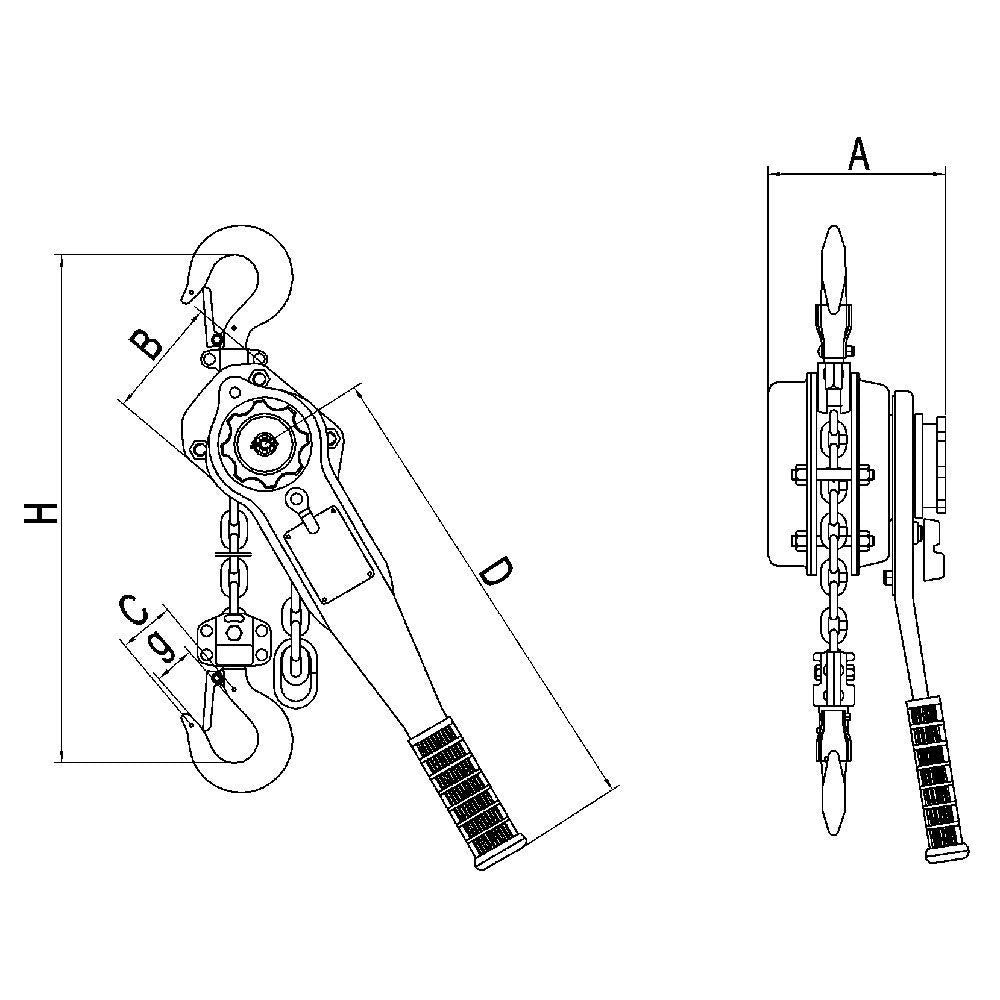 JET 110402 - 3/4 Ton 5-Feet Lift Klp Series Lever Chain Hoist-Heavy Duty