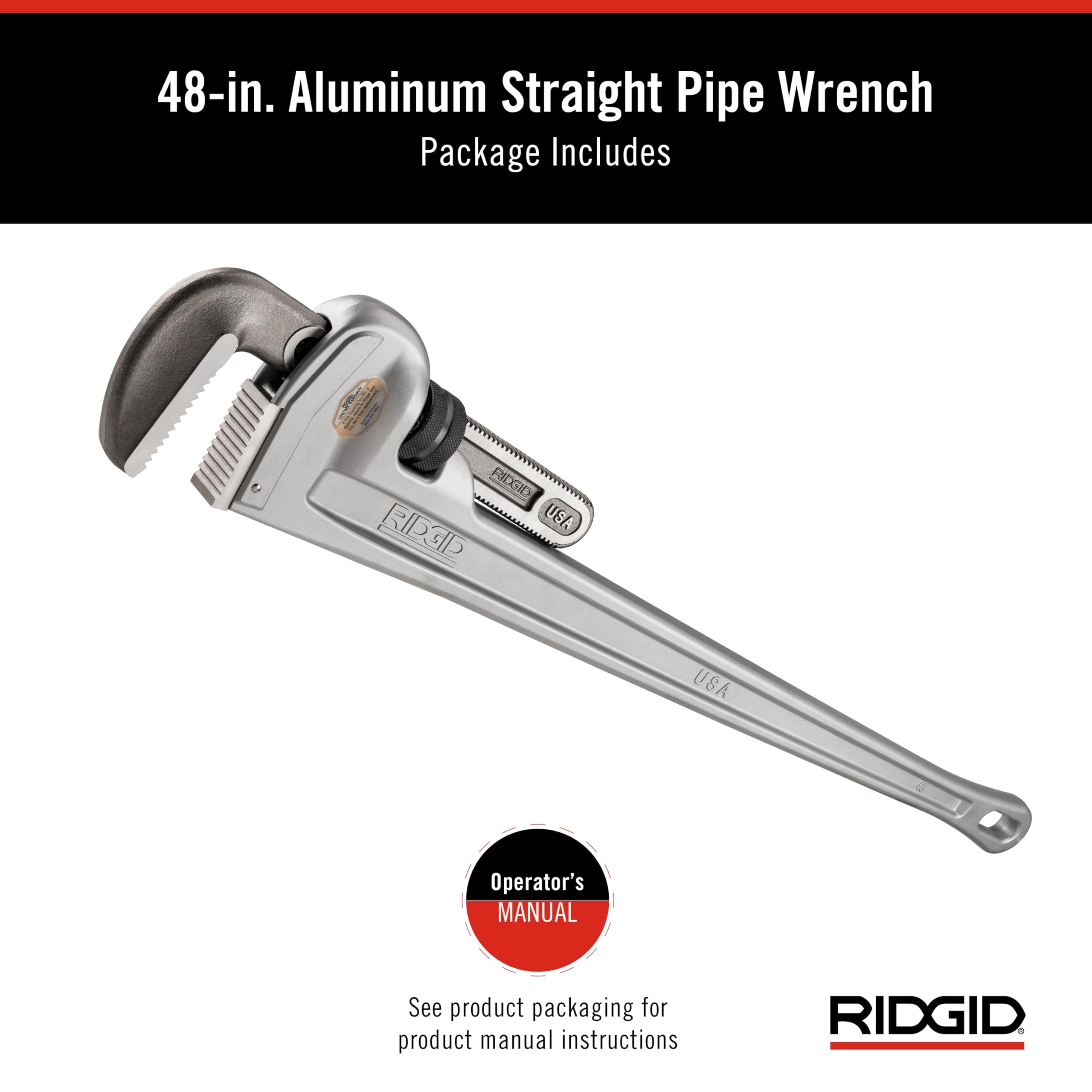 Ridgid Tools 31115 48-Inch Aluminum Pipe Wrench