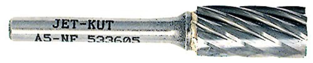 Jet 533605-1/4" -Kut Fresa de forma cilíndrica para aluminio/materiales no ferrosos