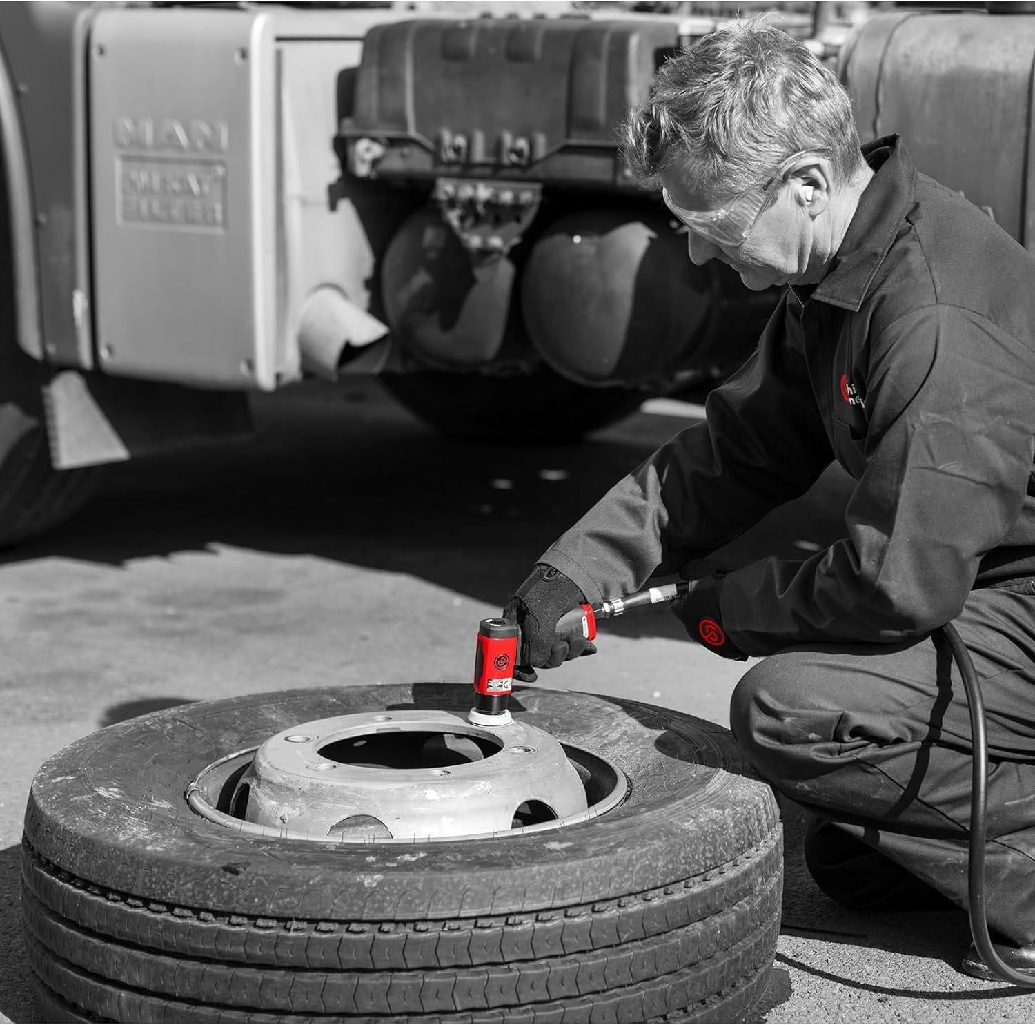 Kit de ponceuse orbitale aléatoire avec mini pistolet Chicago Pneumatique CP7200S