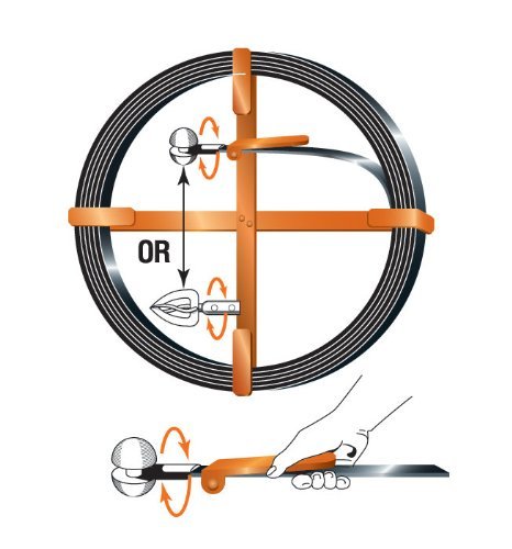 Tige d'égout plate 100C pour nettoyeurs de tuyaux généraux ? Tige en acier de 100 x 3/4" x 1/16" avec tête à rouleau et support (pour tuyaux de 2" à 4")