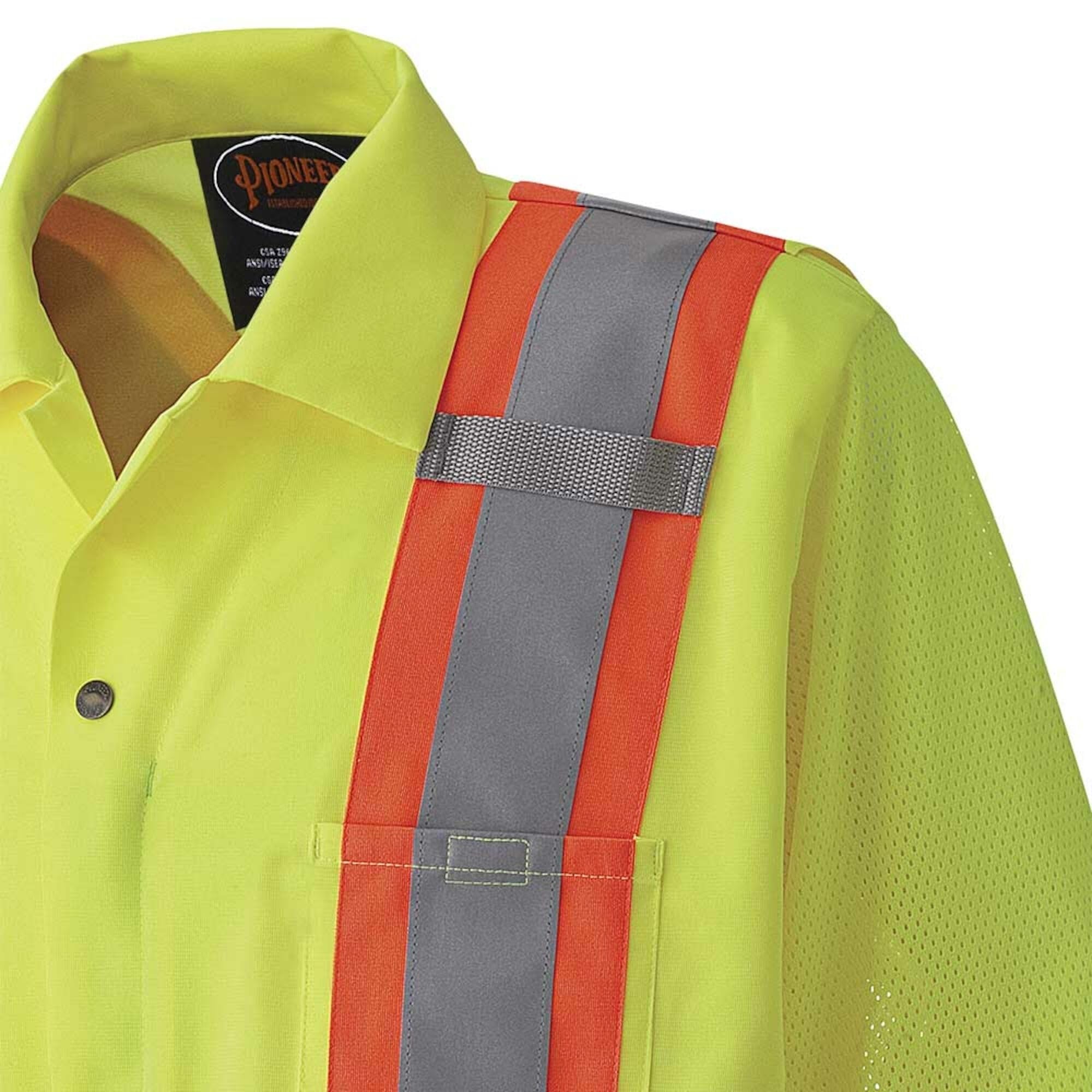 Pioneer V1070260 Hi-Viz Traffic Control Safety Jacket, 5 Storage Pockets