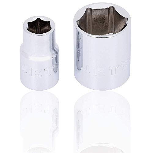 Jet 19-Piece 1/2-inch Drive Metric, 6 Point, Ratchet Wrench Chrome Socket Set, 600326