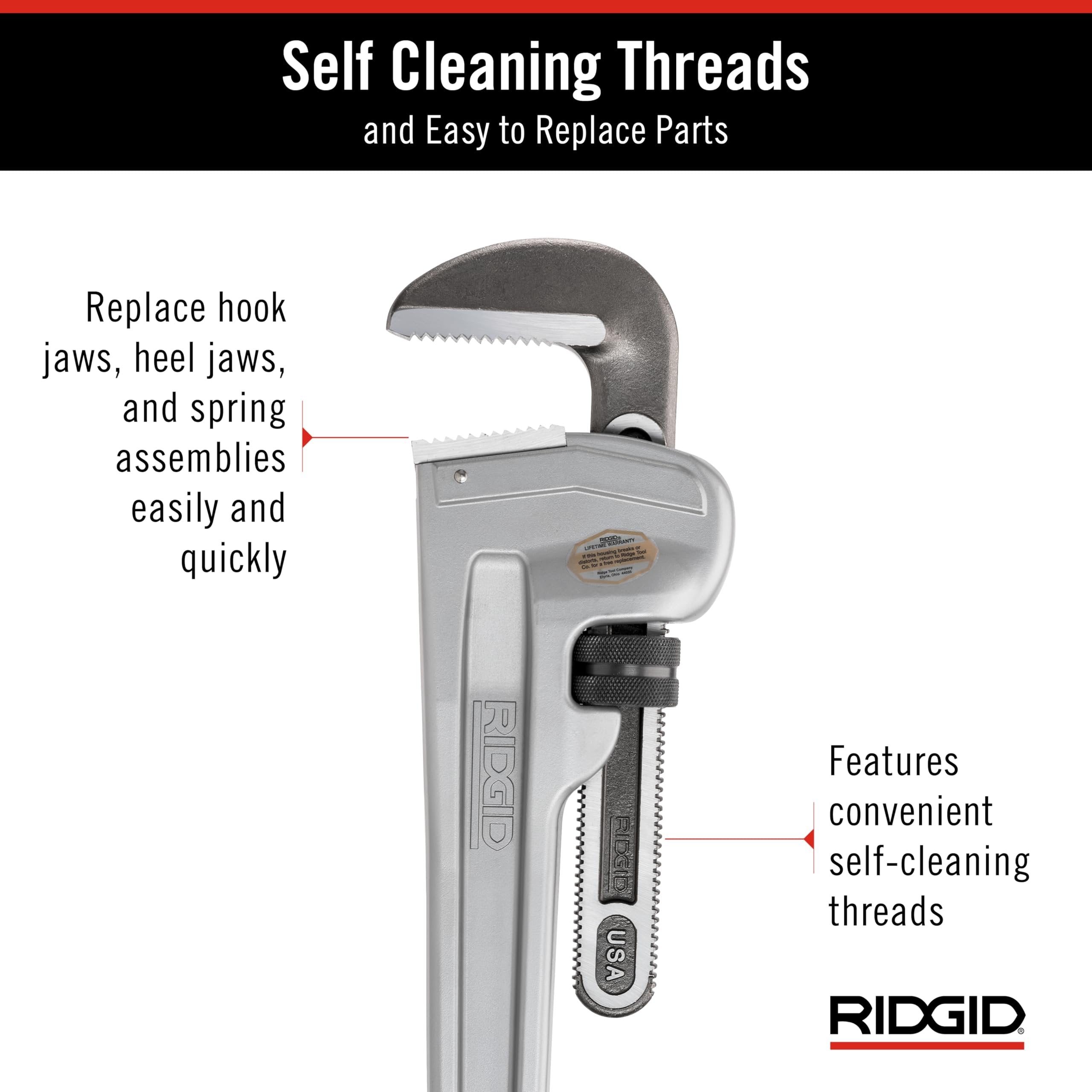 Ridgid Tools 31115 48-Inch Aluminum Pipe Wrench