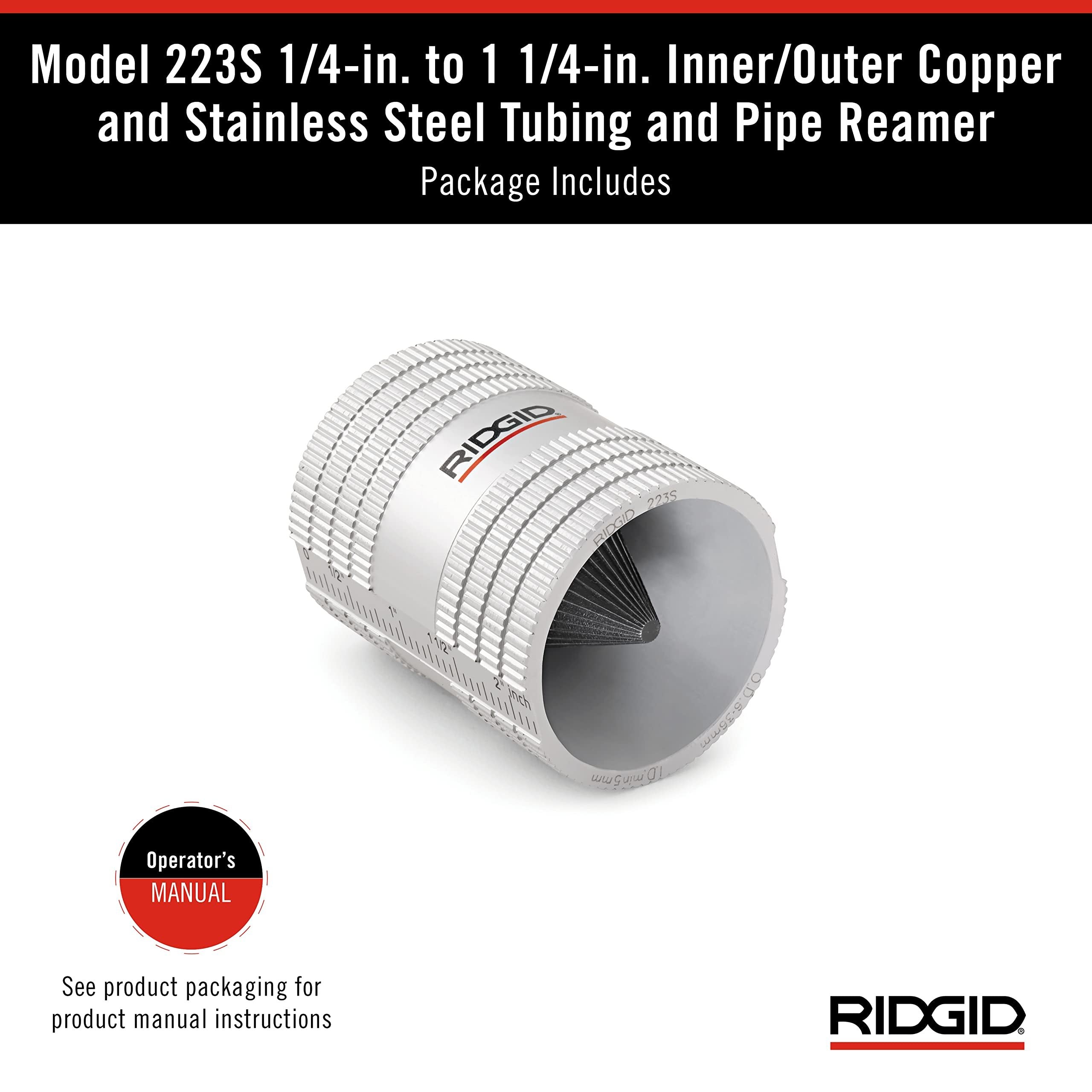 RIDGID 29983 Inner-Outer Reamer – 1/4” Hardened Steel Construction