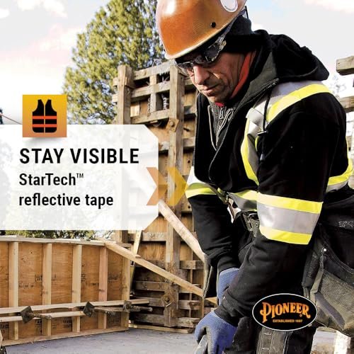 Pioneer V1060471 High Visibility Work Hoodie, Polyester Fleece
