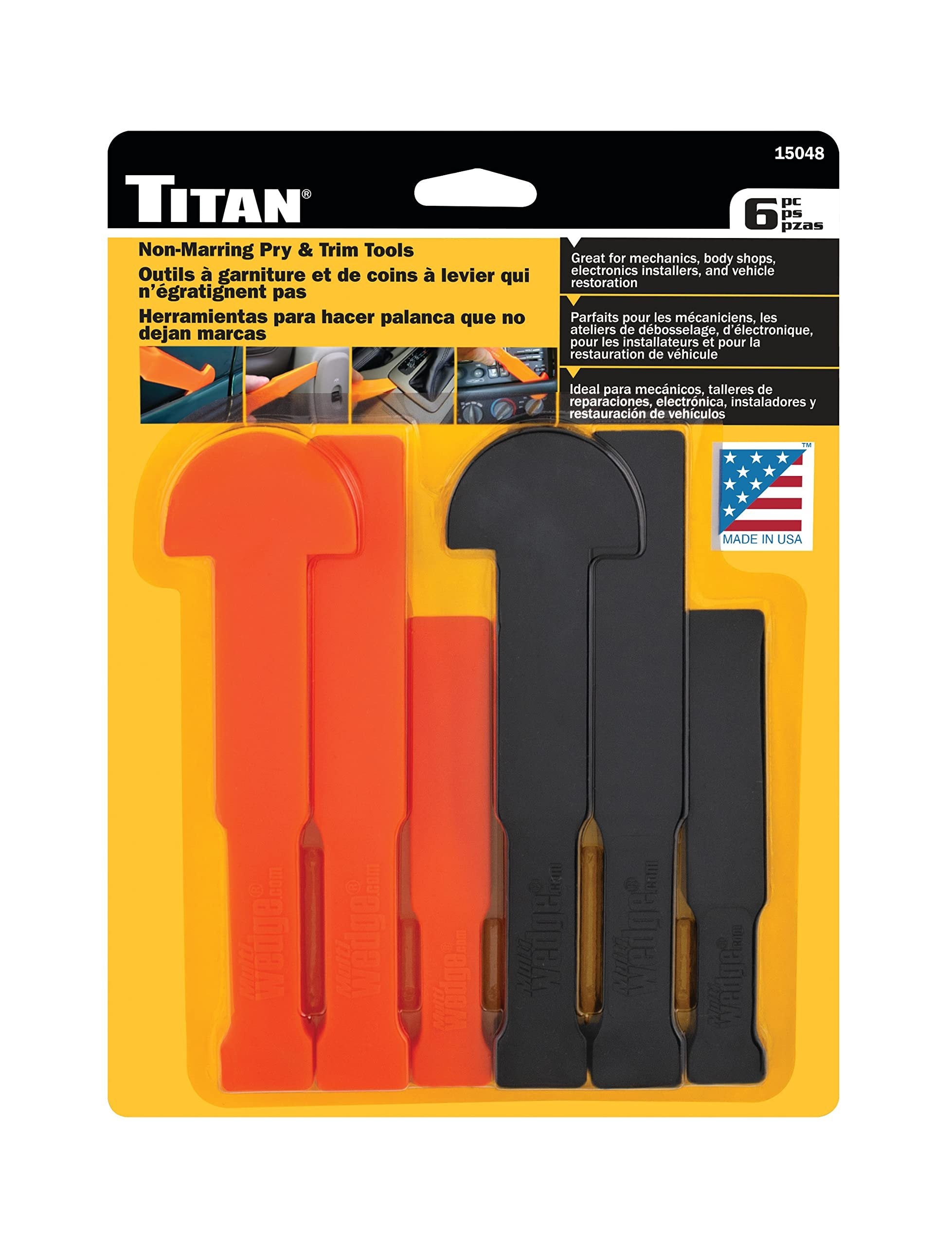 Titan Tools TIT15048 15048 Juego de herramientas de palanca de cuña múltiple, 6 piezas