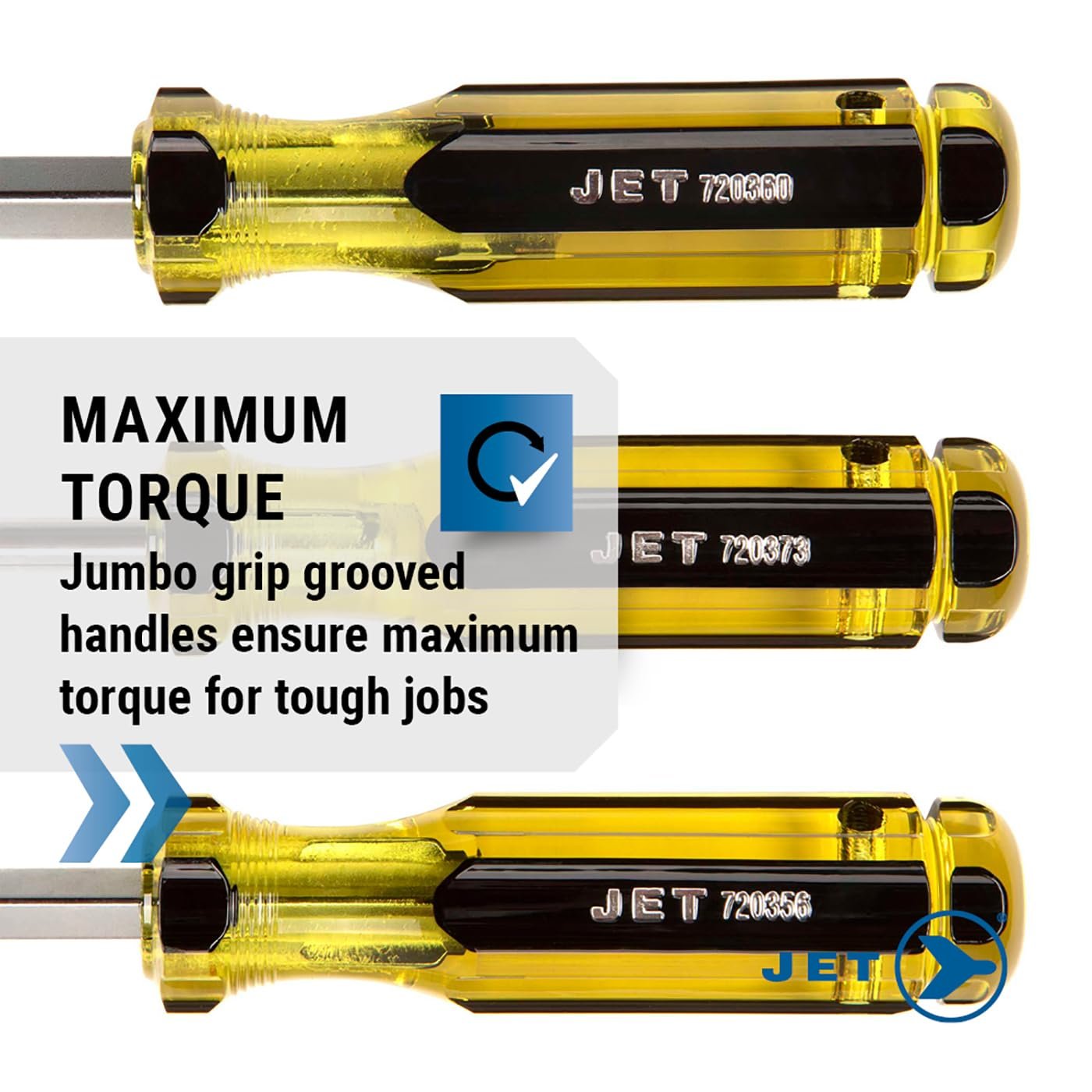 Jet 720507-Juego de destornilladores con mango gigante de 14 piezas