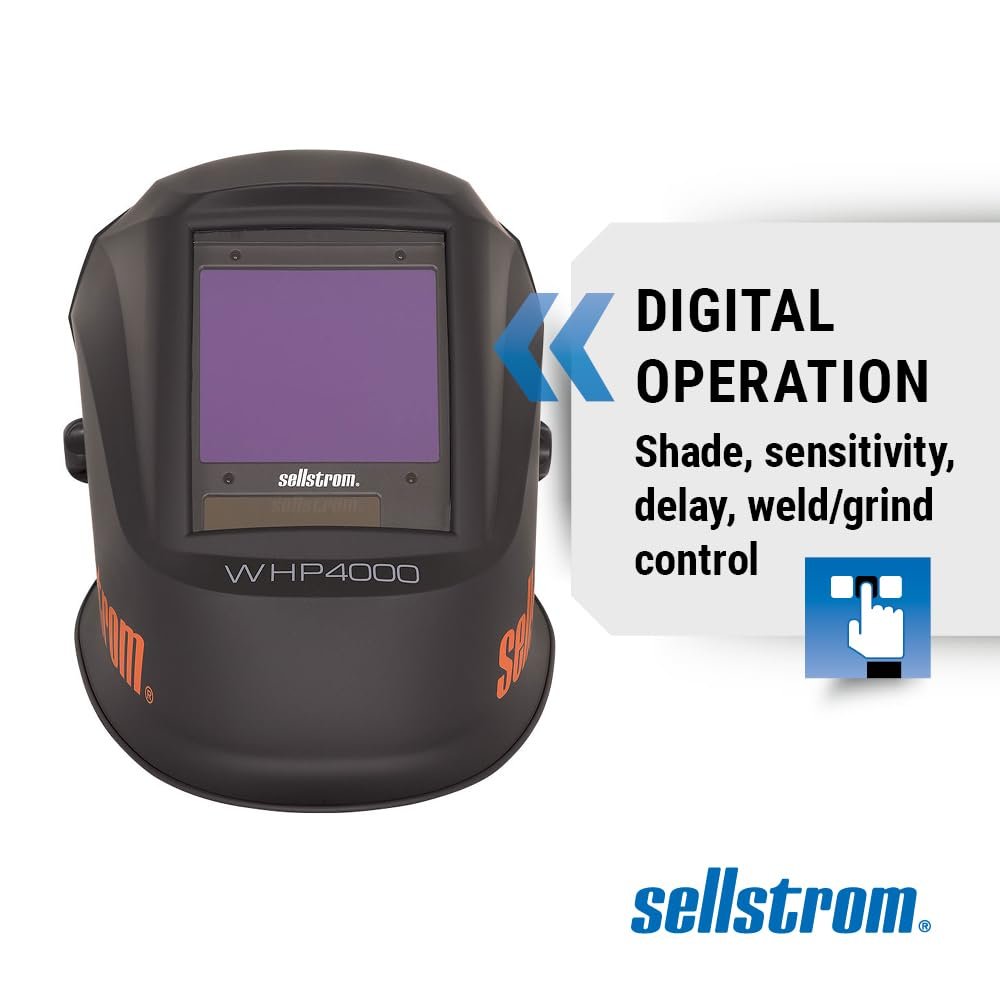 Casque de soudage Sellstrom S26400 Premium Series avec technologie de lentille bleue extra large ADF - Noir/Orange