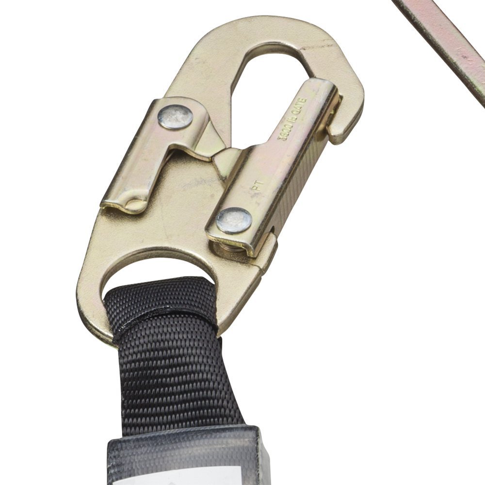 PeakWorks CSA 6' (1.8 m) Shock Pack - Snap & Form Hooks - Single Leg - E4 Shock Absorbing Fall Arrest Lanyard Connector, 1/4" Galvanized Cable, V8108126