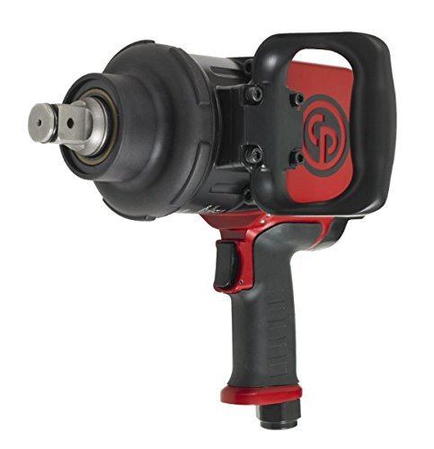 Chicago Tire CP7776-Llave de impacto neumática de 1 pulgada, pistola con mango lateral, salida inversa de par máximo 1770 ft. lbf / 2400 Nm, 5000 RPM, perro oscilante sin pasador