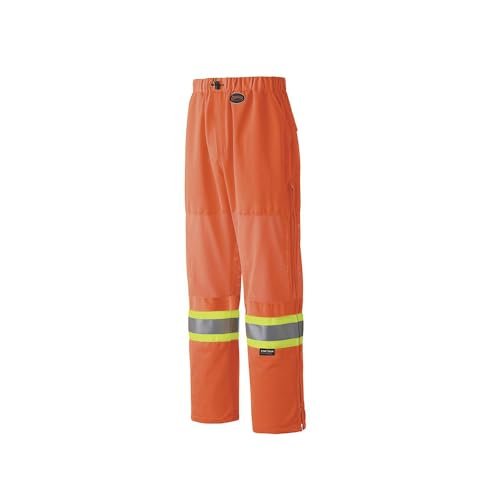 Pioneer Easy Boot Access 5 Pockets Work Pants, Adjustable Elastic Waist, Hi Vis and Reflective Stripe