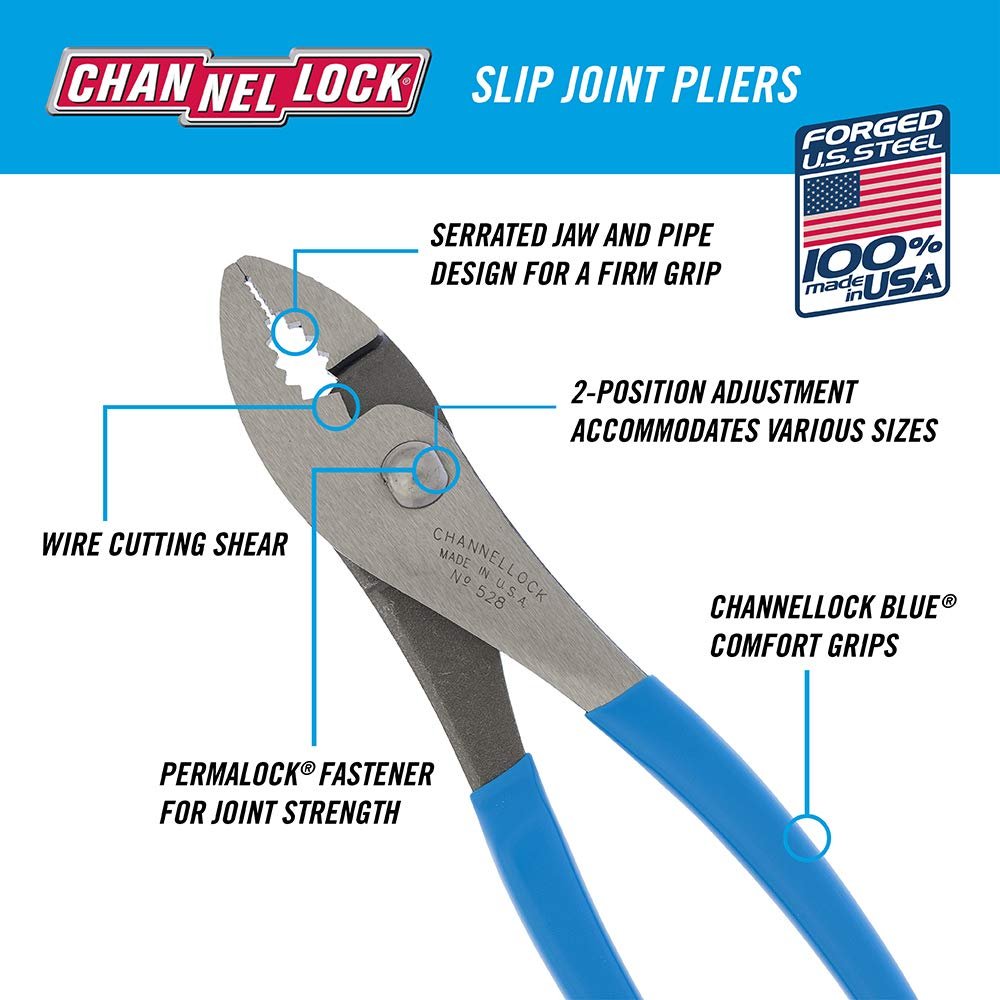 Channellock 528 8-Inch Slip Joint Plier