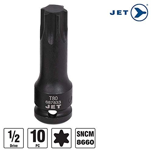 Jet 1/2-inch Drive, 10-Piece Regular Professional TORX Bit Impact Socket Set, 610326