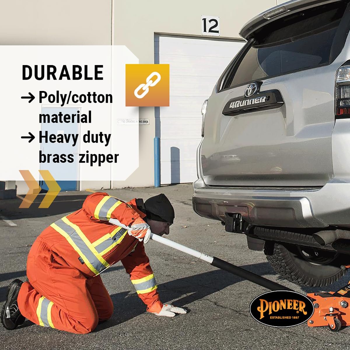 Pioneer CSA Action Back High Visibility Work Coverall with Elastic Waist & Adjustable Wrist, 7-Pocket