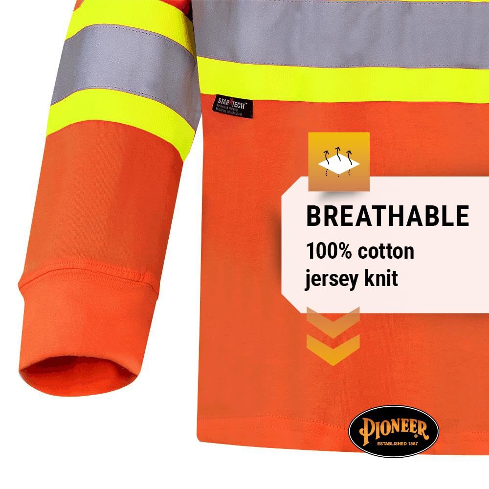 Pioneer 100% Cotton High Visibility Long Sleeve Shirt with Startech Reflective Tape