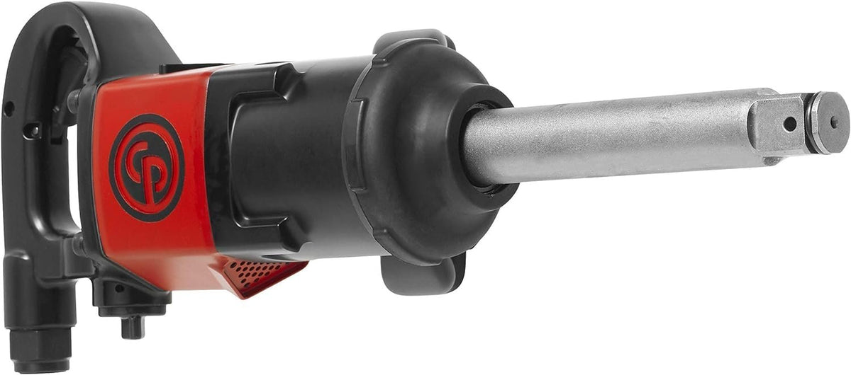 Chicago Tire CP7783-6 - Llave de impacto neumática de 1 pulgada con yunque extendido de 6 pulgadas, mango en D con mango lateral, salida inversa de torque máximo 1770 pies lbf / 2400 Nm, 6200 RPM, perro oscilante sin clavija
