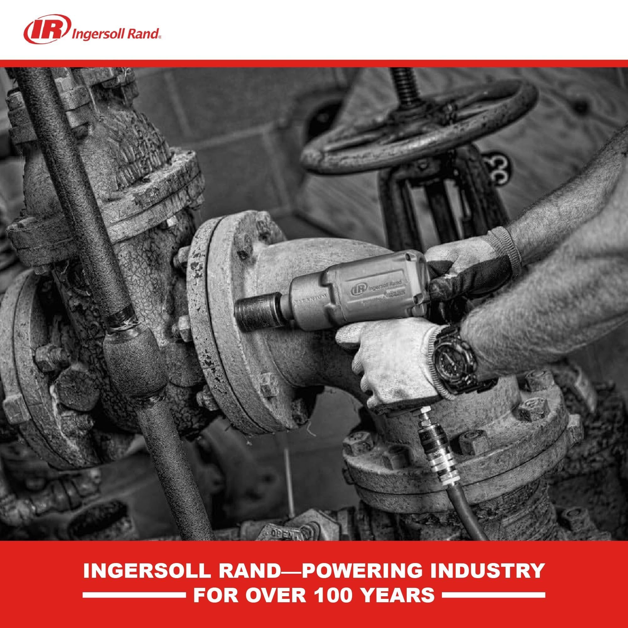 Ingersoll Rand 2235QTiMAX Clé à chocs pneumatique à entraînement 1/2" - Technologie silencieuse, couple de sortie puissant de 1 300 pi-lb, léger, boîtier de marteau en titane, gris