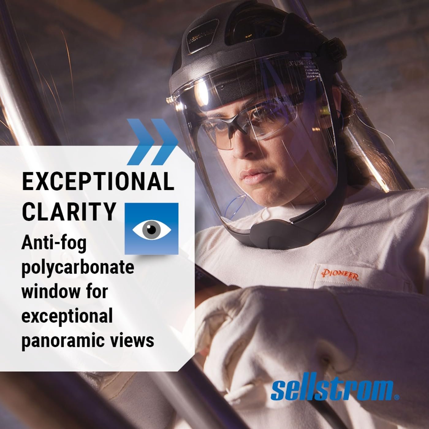 Sellstrom S32210 Clear Anti-Fog Polycarbonate Faceshield with Extended Chin and Side Guard, Universal