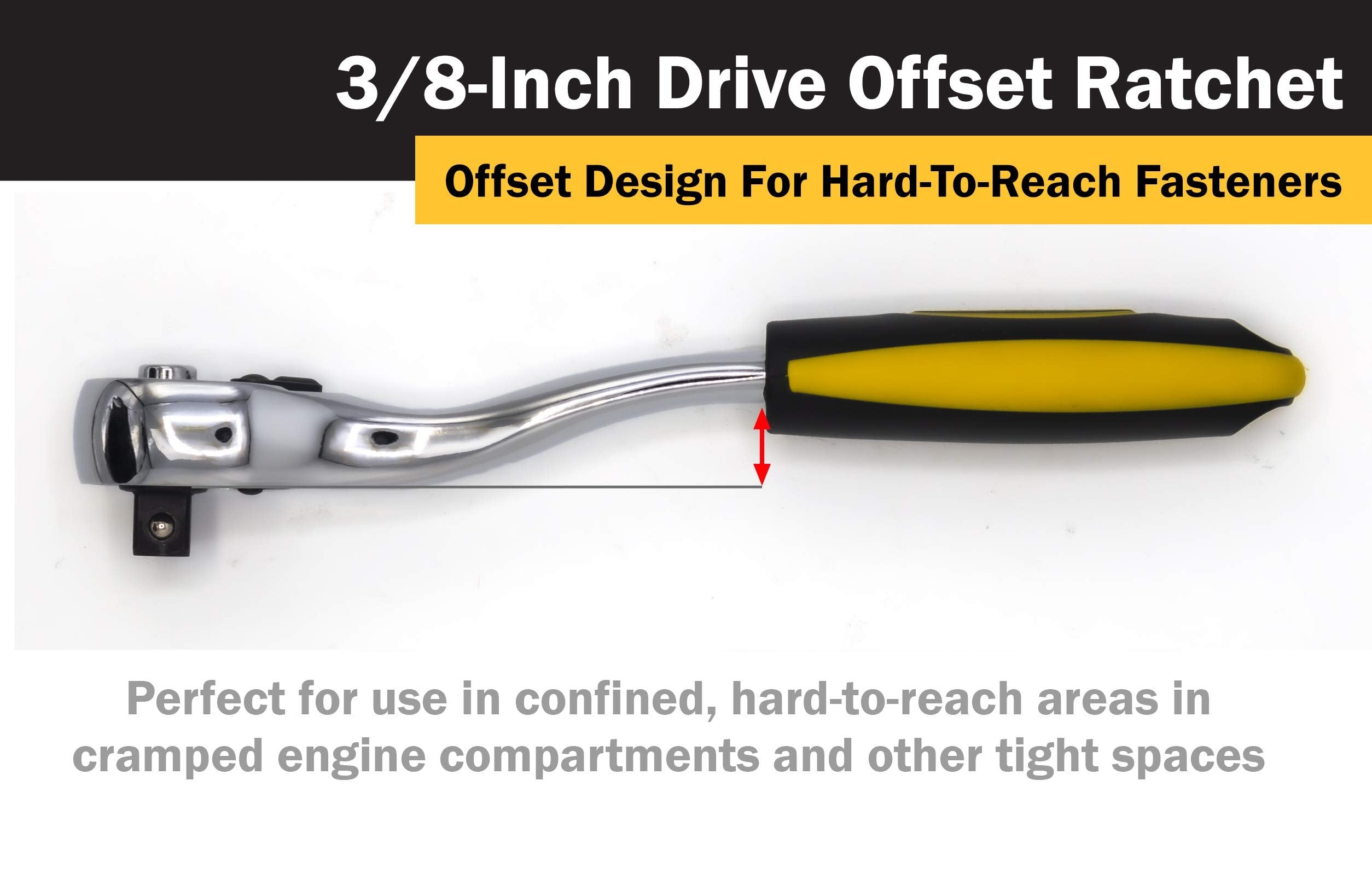 Titan 12043 Trinquete con llave acodada Dr. de 3/8 de pulgada