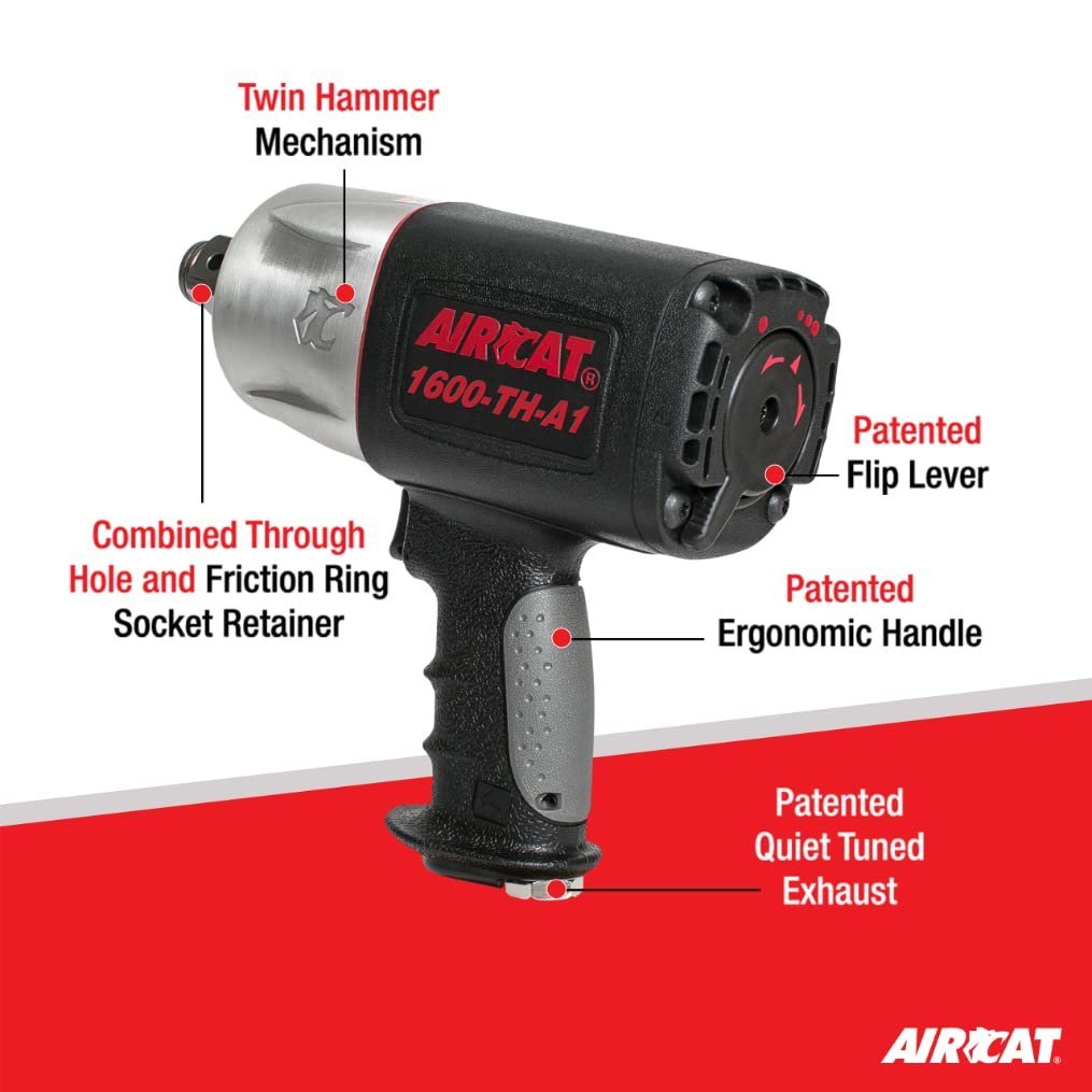 AirCat 1600-TH-A1: 1" Impact Wrench 1600 Ft-Lbs