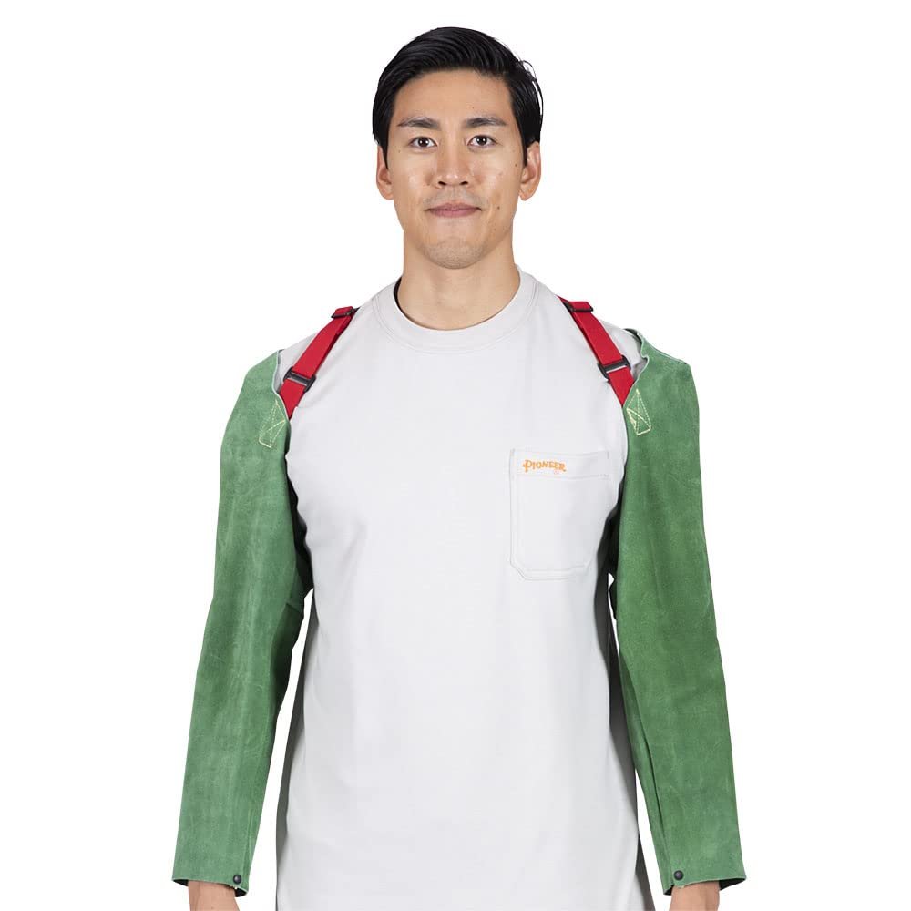 Pioneer V2340920-O/S Manga de soldadura, cuero, verde universal
