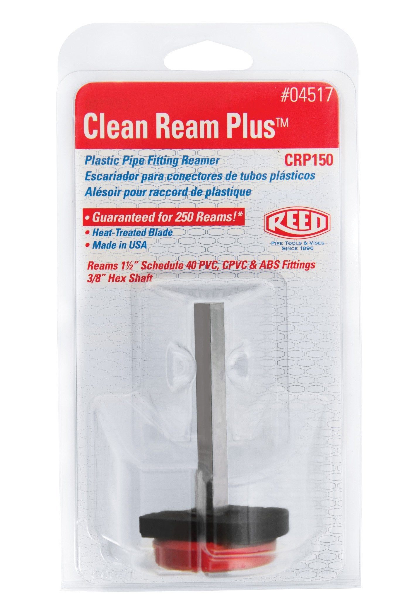 Reed Tool CRP150 Clean Ream Plus avec arbre hexagonal de 3/8", tête de 1-1/2"